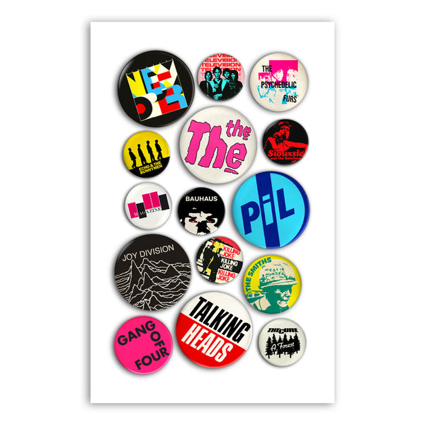 Post-Punk Badges Giclée Print (32x50cm)