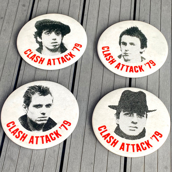 The Clash Attack 79 GIANT 3D Vintage Pin Badge Set Of 4