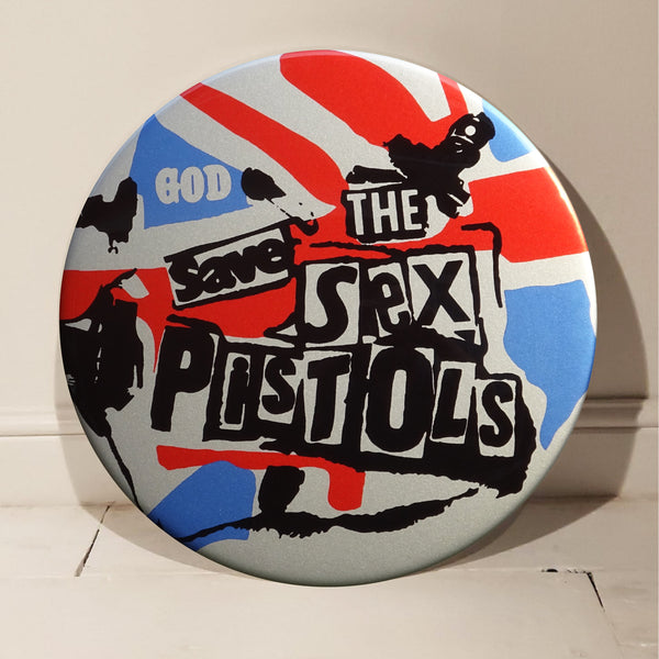 The Sex Pistols, God Save (Metallic) GIANT 3D Vintage Pin Badge