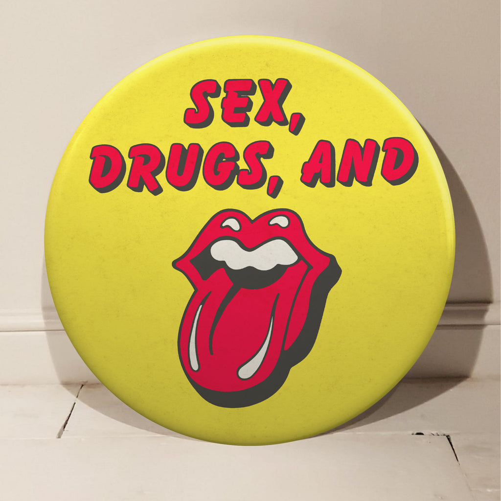 The Rolling Stones, Sex, Drugs, And GIANT 3D Vintage Pin Badge